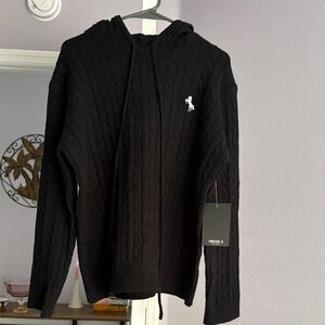 Forever 21 Black Cable Knit Hoodie